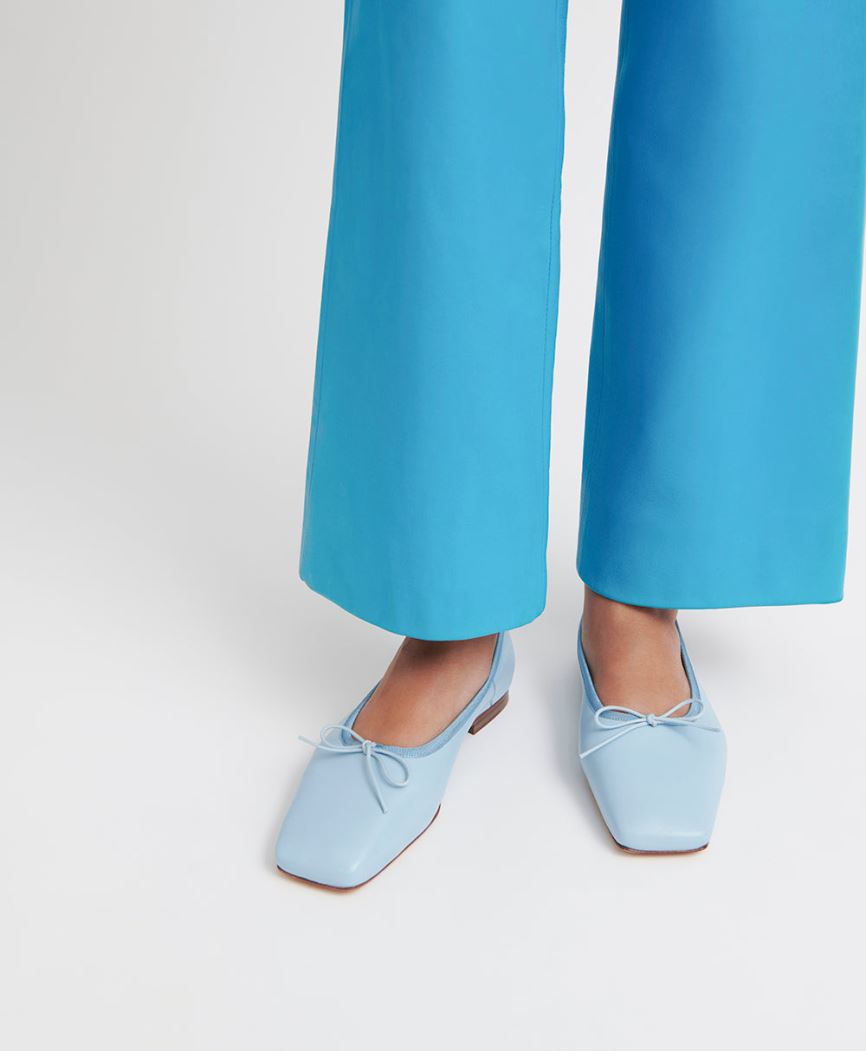 Women's Mansur Gavriel Square Toe Ballerina Ballet Flats Light Blue | AU 68M7VB